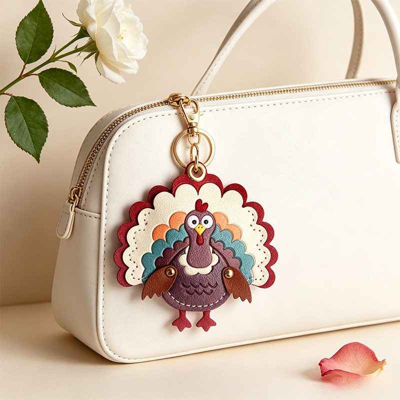 Turkey leather pendant keychain