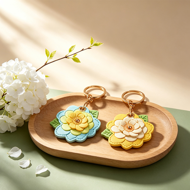 High Beauty Camellia Access Card Set Keychain