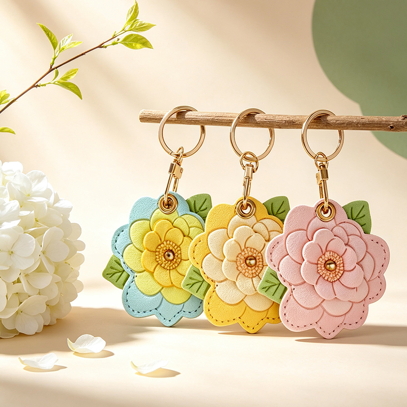High Beauty Camellia Access Card Set Keychain
