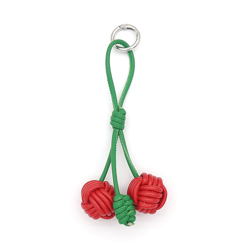 DIY contrasting color MIU series woven cherry PU leather double spherical bag