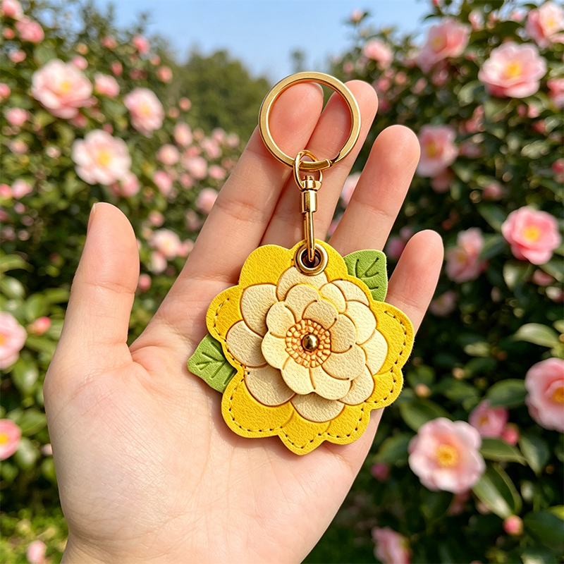 High Beauty Camellia Access Card Set Keychain